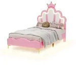 Stilvora Kinderbett, Rosa, Metall, 90x200 cm, Kinderzimmer & Jugendzimmer,