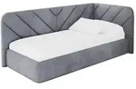 Altdecor Einzellbett, Grau, Textil, 90x200 cm, Kinderzimmer & Jugendzimmer,