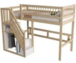 Okwish Hochbett, Natur, Holzwerkstoff, 90x200 cm, Kinderzimmer & Jugendzimmer,