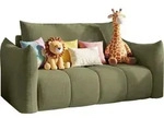 WFL Group Kinderschlafsofa, Olivgr&uuml;n, Kunststoff, 3-Sitzer, 162x86x101 cm,
