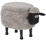 Beliani Tierhocker, Grau, Textil, Tiere, 1-Sitzer, Freiform, 55x40x35 cm,...