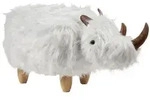 Beliani Tierhocker, Wei&szlig;, Braun, Kunststoff, Freiform, 66x37x36 cm, Wohnzimmer,