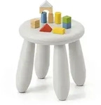 Relaxdays Kinderhocker, Wei&szlig;, Kunststoff, 28x26x28 cm, Kinderzimmer & Jugendzimmer,