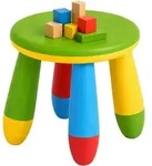 Relaxdays Kinderhocker, Mehrfarbig, Kunststoff, 28x26x28 cm, Kinderzimmer &
