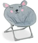 Relaxdays Kinderstuhl, Grau, Textil, Metall, Kunststoff, Tiere, 1-Sitzer, 50x47x48