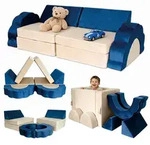 Relaxdays Spielsofa, Mehrfarbig, Kunststoff, Textil, 150x47x65 cm, Kinderzimmer...