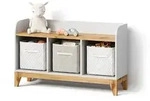 Livinity&reg; Kindersitzbank, Wei&szlig;, Eiche Artisan, Holzwerkstoff, 2-Sitzer, 2...