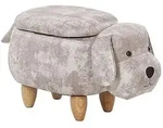 Beliani Hocker, Beige, Textil, 1-Sitzer, Freiform, 62x38x36 cm, Wohnzimmer,...
