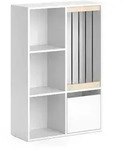 Vicco Kinderregal, Wei&szlig;, Holzwerkstoff, 5 F&auml;cher, 1 Schubladen, Rechteckig,