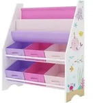 [en.casa] Kinderregal, Wei&szlig;, Pink, Lila, Holzwerkstoff, Textil,...