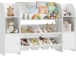 Woltu Kinderregal, Wei&szlig;, Kunststoff, 135.8x90x29.8 cm, Kinderzimmer &...