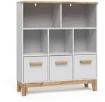 VitaliSpa Kinderregal, Wei&szlig;, Eiche Artisan, Holzwerkstoff, 8 F&auml;cher,...