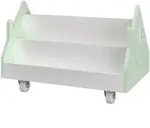 [en.casa] Kinderregal, Mintgr&uuml;n, Wei&szlig;, Holzwerkstoff, Rollen, 50x34x33 cm,