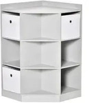 Homcom Kinderregal, Grau, Holzwerkstoff, Nachbildung, 3 Schubladen, 57.4x94x57.4 cm,