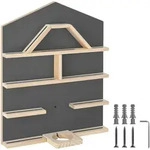 tectake Wandregal, Anthrazit, Holz, Quadratisch, 50x60x15.5 cm, Kinderzimmer &