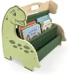 Relaxdays Kinderb&uuml;cherregal, Mehrfarbig, Holz, Textil, 44x34x31 cm, Kinderzimmer &