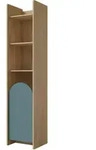 Mirjan24 Kinderregal, Eiche, Blau, Holzwerkstoff, Rechteckig, 44x198x40 cm,