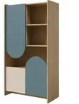 Mirjan24 Kinderregal, Eiche, Blau, Holzwerkstoff, Rechteckig, 84x151x40 cm,