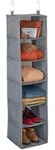 Relaxdays H&auml;ngeregal, Grau, Textil, Kunststoff, Wellpappe, 30 cm, Schlafzimmer,