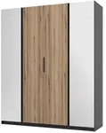 Masseno Dreht&uuml;renschrank, Schwarz, Holzwerkstoff, 11 F&auml;cher, Rechteckig,