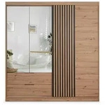 Masseno Dreht&uuml;renschrank, Eiche Artisan, Holzwerkstoff, 3 F&auml;cher, 2...