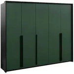 Masseno Dreht&uuml;renschrank, Schwarz, Holzwerkstoff, 4 F&auml;cher, Rechteckig,...