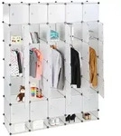 Relaxdays Kleiderschrank, Transparent, Kunststoff, Metall, 180x234x46.5 cm,