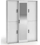 Beautysofa Schwebet&uuml;renschrank, Wei&szlig;, Holzwerkstoff, 150x205x40 cm,...