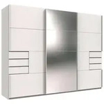 P & B Schiebet&uuml;renschrank, Wei&szlig;, Klar, Glas, Holzwerkstoff, 6 F&auml;cher, 6
