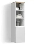 Livinity&reg; Universalschrank, Wei&szlig;, Sonoma Eiche, Holzwerkstoff, 4 F&auml;cher,
