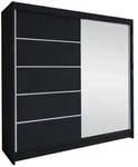 Mirjan24 Schwebet&uuml;renschrank, Schwarz, Holzwerkstoff, Rechteckig, 180x215x58...