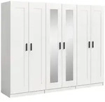Livetastic Dreht&uuml;renschrank, Wei&szlig;, Holzwerkstoff, 6 F&auml;cher, 240x194x56 cm,