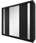 Beautysofa Schwebet&uuml;renschrank, Schwarz, Holzwerkstoff, 12 F&auml;cher, 240x216x61...