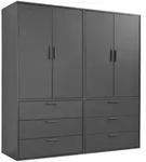 Mokebo Kleiderschrank, Anthrazit, Holzwerkstoff, 180x187x58 cm, Schlafzimmer,