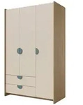 Mirjan24 Kinderkleiderschrank, Eiche, Blau, Holzwerkstoff, 2 Schubladen,...