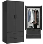 Mokebo Kleiderschrank, Anthrazit, Holzwerkstoff, 80x180x51 cm, Schlafzimmer,