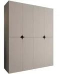 Mirjan24 Dreht&uuml;renschrank, Kaschmir, Kunststoff, Rechteckig, 180x203x50 cm,