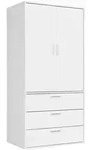 Mokebo Kleiderschrank, Wei&szlig;, Holzwerkstoff, 90x187x58 cm, Schlafzimmer,