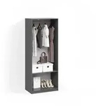 Livinity&reg; Kleiderschrank, Anthrazit, Holzwerkstoff, 2 F&auml;cher, 80x200x50 cm,