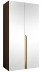 Mirjan24 Dreht&uuml;renschrank, Nussbaum, Gold, Kunststoff, Rechteckig, 100x202x52...
