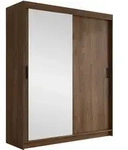 Mirjan24 Schiebet&uuml;renschrank, Nussbaum, Kunststoff, Rechteckig,Rechteckig,