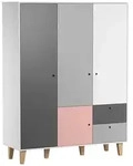 Petits-meubles Babykleiderschrank, Rosa, Holzwerkstoff, 153x201.5x55 cm,