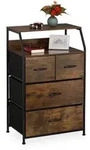 Relaxdays Kommode, Dunkelbraun, Holzwerkstoff, Metall, Holz, 60x96.5x41.5 cm,