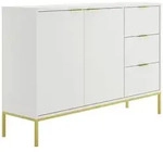 Petits-meubles Sideboard, Wei&szlig;, Gold, Holzwerkstoff, 3 Schubladen,...