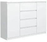 Masseno Kommode, Wei&szlig;, Holzwerkstoff, 4 Schubladen, 120x101.5x39 cm,...