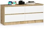 Akord Kommode, Eiche Artisan, Wei&szlig;, Holzwerkstoff, Nachbildung, Holz Optik, 4