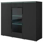 P & B Highboard Vera, Schwarz, Holzwerkstoff, 9 F&auml;cher, 120x103.3x39.5 cm, Fsc,