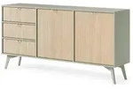 Lomado Sideboard, Gr&uuml;n, Holzwerkstoff, 158x80x38 cm, Wohnzimmer, Kommoden &