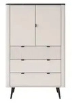 Lookway Highboard, Beige, Holzwerkstoff, 90x142x40 cm, Wohnzimmer, Kommoden &