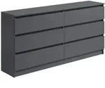 Home Collective Kommode, Anthrazit, Holzwerkstoff, 6 Schubladen, 160x78x35 cm,